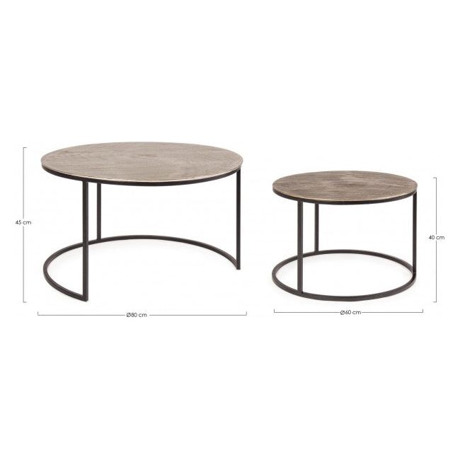 2er Set Couchtisch Amira rund X34 - ZEN ZONE