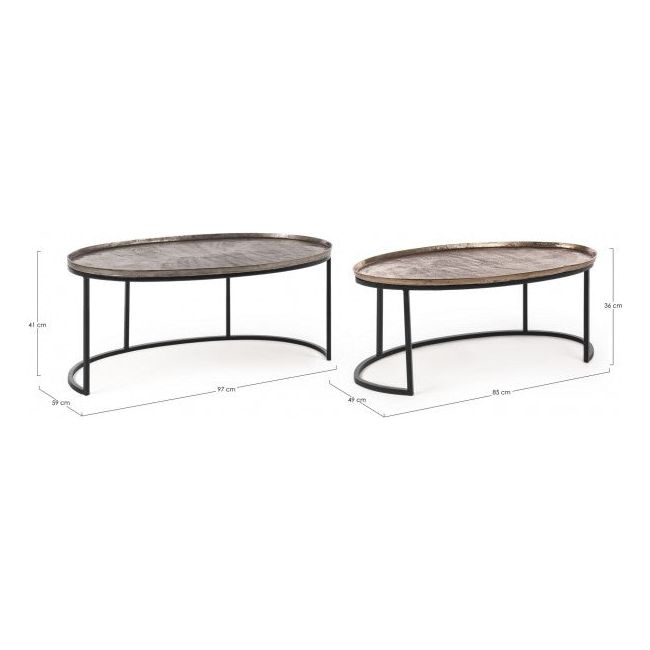 2er Set Couchtisch Amira oval X26 - ZEN ZONE