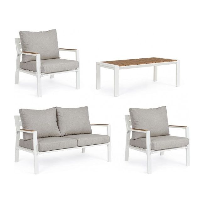 Outdoor Ernst Lounge-Set 4 mit Kissen Weiß SJ60 - ZEN ZONE