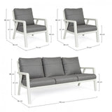 Outdoor Lounge-Set Truman 3er Set mit Kissen Lunar - ZEN ZONE