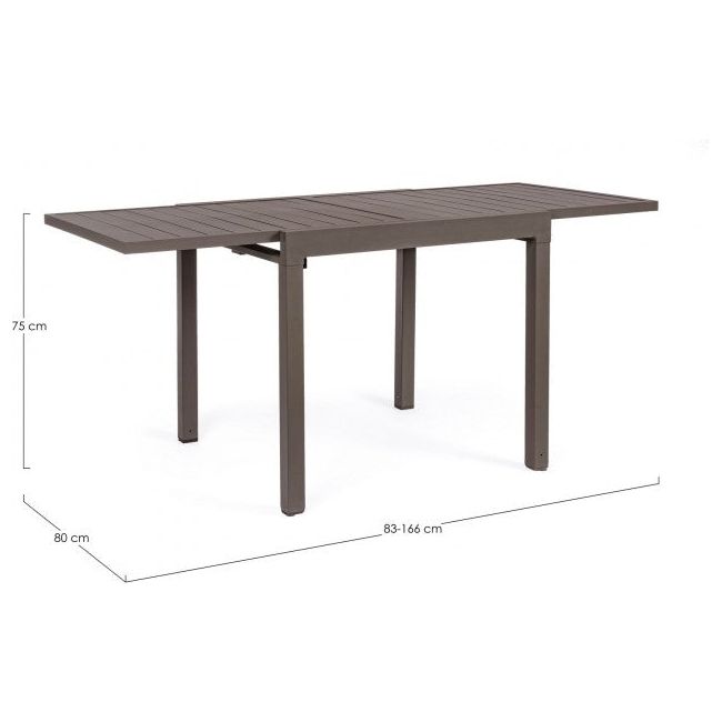 Outdoor Ausziehtisch Pelagius 83-166x80 Coffee YK - ZEN ZONE