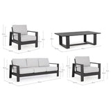 Outdoor Lounge 4er Set Baltic mit Kissen Anthrazit YK13 - ZEN ZONE