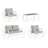 Outdoor Ernst Lounge-Set 4 mit Kissen Weiß SJ60 - ZEN ZONE