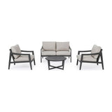 Outdoor Lounge 4er Set mit Kissen Sirenus Anthrazit YK13 - ZEN ZONE