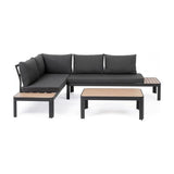 Outdoor Lounge mit Kissen Narelle Anthrazit YK13 - ZEN ZONE