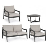 Outdoor Lounge 4er Set mit Kissen Sirenus Anthrazit YK13 - ZEN ZONE