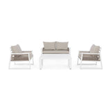 Outdoor Lounge 4er Set mit Kissen Captiva Weiß LH30 - ZEN ZONE