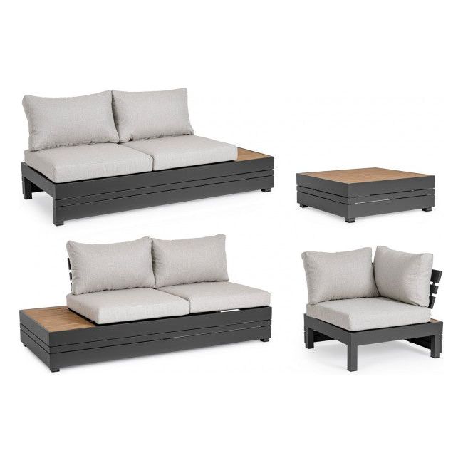 Outdoor Lounge mit Kissen Osten Anthrazit SJ61 - ZEN ZONE