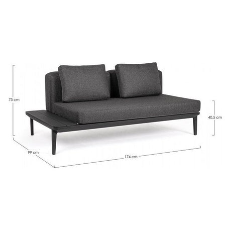 Outdoor Sofa 2 Plätze Lounge Matrix Anthrazit WG21 - ZEN ZONE