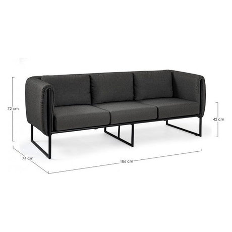 Outdoor Sofa 3 Plätze mit Kissen Pixel Anthrazit - ZEN ZONE