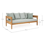 Outdoor Sofa 3 Plätze mit Kissen Kobo Aqua - FSC - ZEN ZONE