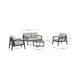 Outdoor Lounge 4er Set mit Kissen Sirenus Anthrazit YK13 - ZEN ZONE