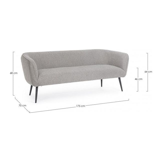 Sofa 3-Sitzer Avril Grau Bouclé - ZEN ZONE