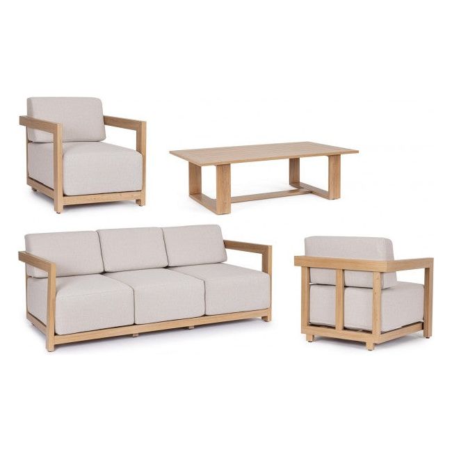 Outdoor 4er Set Lounge Theseus Natur - ZEN ZONE