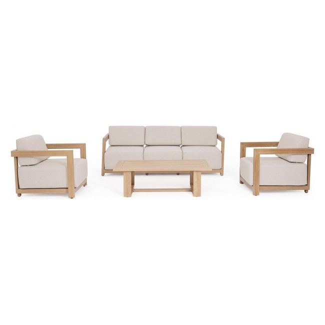 Outdoor 4er Set Lounge Theseus Natur - ZEN ZONE