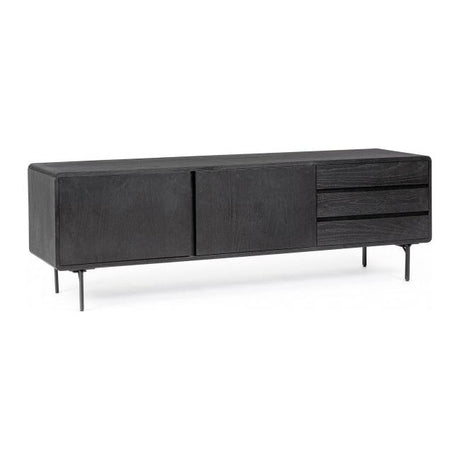 TV Sideboard mit 2 Türen und 3 Schubladen Widald Schwarz - ZEN ZONE