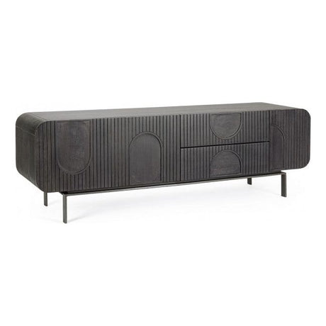 TV Sideboard mit 3 Türen und 2 Schubladen Orissa Schwarz - ZEN ZONE