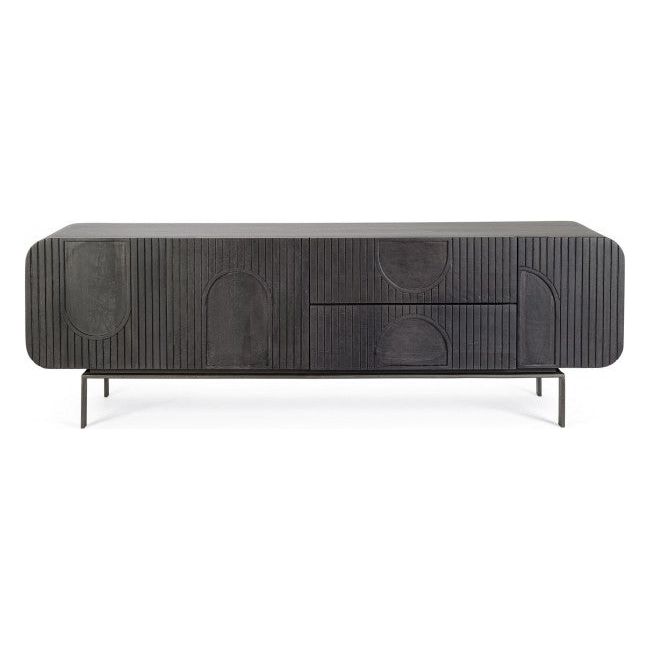 TV Sideboard mit 3 Türen und 2 Schubladen Orissa Schwarz - ZEN ZONE