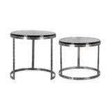 2er Set Couchtisch Zayla Nickel rund - ZEN ZONE