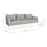 Outdoor Sofa 3er Platz mit Kissen Florencia Weiß WG20 - ZEN ZONE