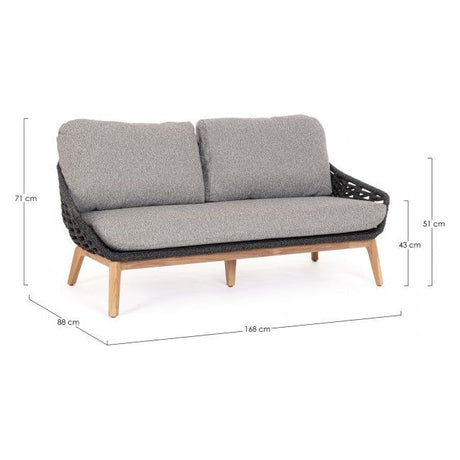 Outdoor Sofa 2-3er Platz mit Kissen Tamires Anthrazit - ZEN ZONE