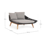 Outdoor Daybed mit Lehne Tamires Anthrazit - ZEN ZONE