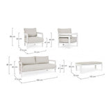 Outdoor Lounge Set 4er mit Kissen Presley Weiß WG20 - ZEN ZONE