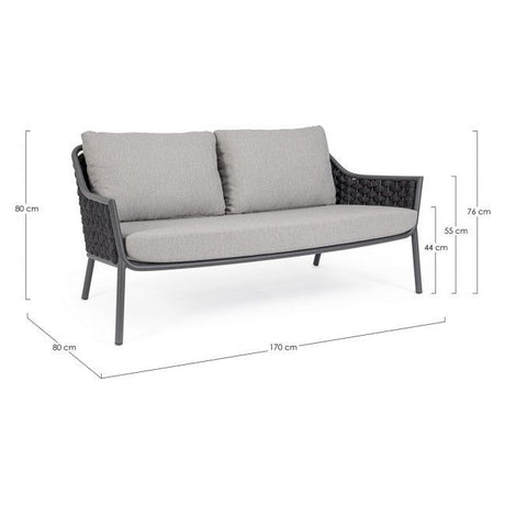 Outdoor Sofa 2er Platz mit Kissen Everly QS22/Graphit - ZEN ZONE