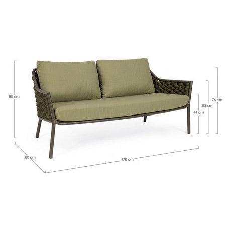 Outdoor Sofa 2er Platz mit Kissen Everly Olive QS24 - ZEN ZONE