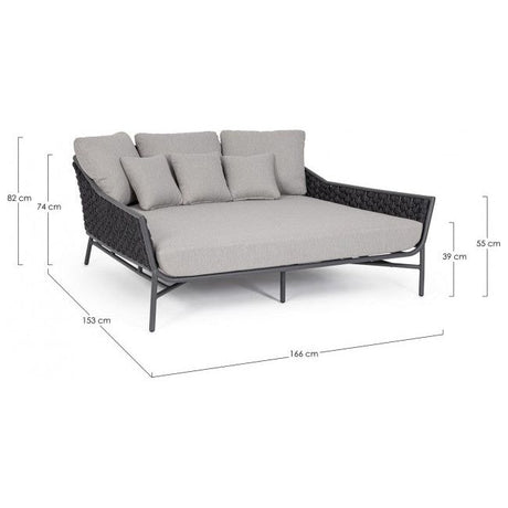 Outdoor Daybed mit Kissen Everly Anthrazit QS22/Graphit - ZEN ZONE