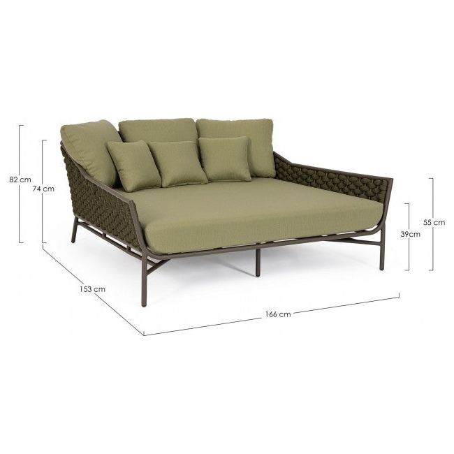 Outdoor Daybed mit Kissen Everly Olive QS24 - ZEN ZONE