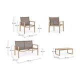 Outdoor Lounge 4er Set Kallen Natural - ZEN ZONE