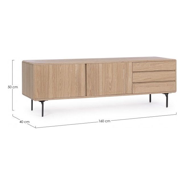 TV Sideboard mit 2 Türen und 3 Schubladen Widald Natur - ZEN ZONE