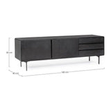 TV Sideboard mit 2 Türen und 3 Schubladen Widald Schwarz - ZEN ZONE