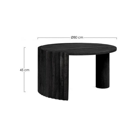 Couchtisch Orissa Schwarz rund 80x80 - ZEN ZONE