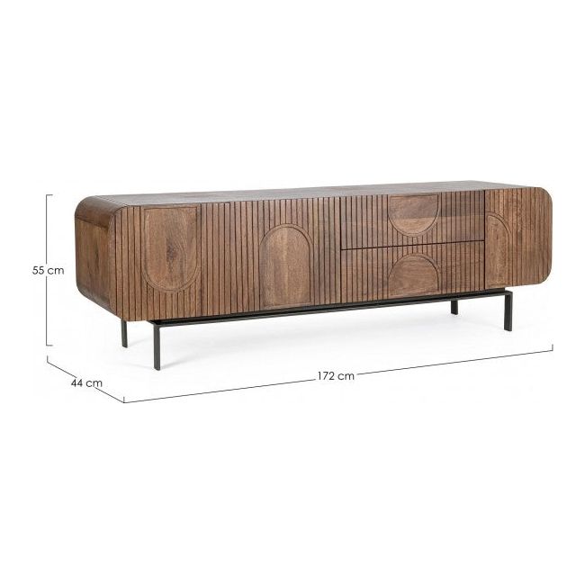 TV Sideboard mit 3 Türen und 2 Schubladen Orissa Natur - ZEN ZONE