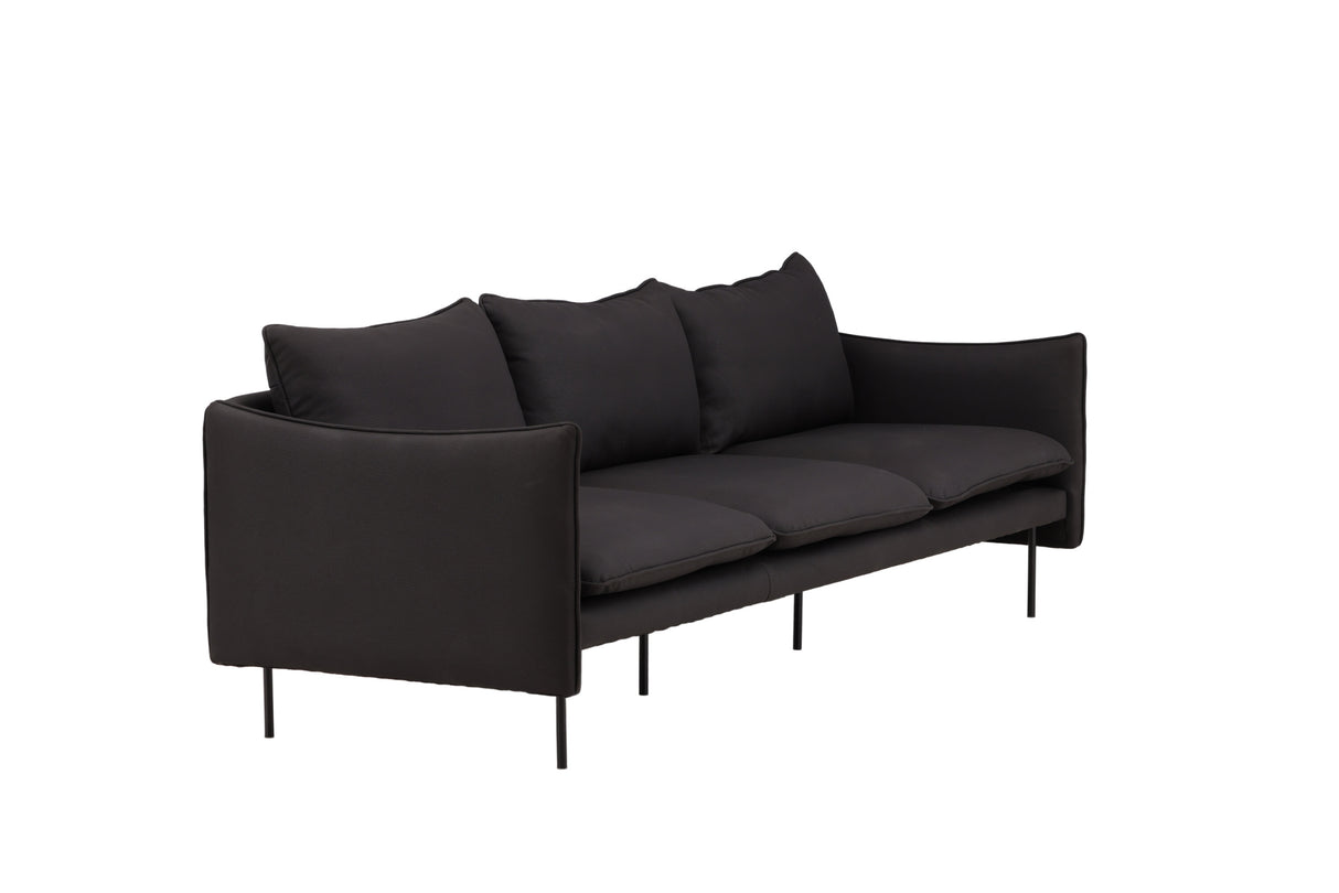 Brunskär Sofa - Mattschwarz / Schwarze Mikrofaser - ZEN ZONE Furniture