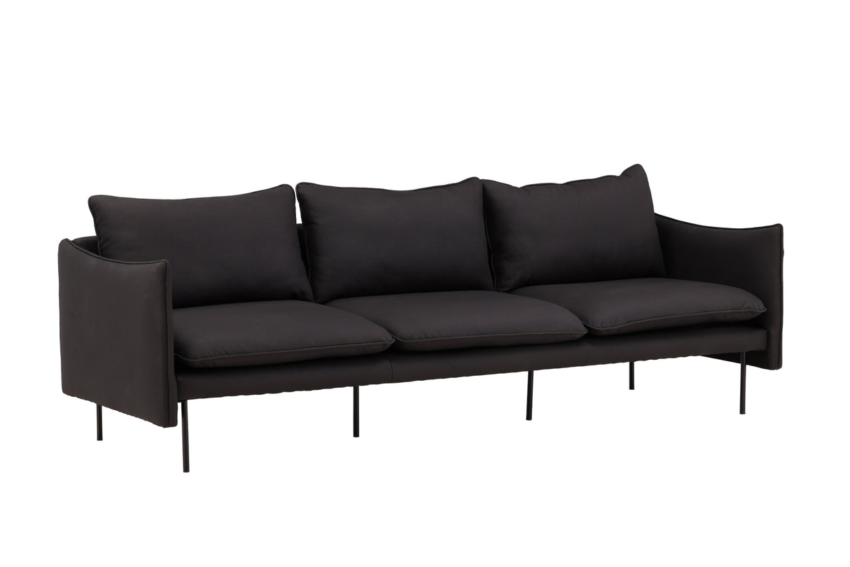 Brunskär Sofa - Mattschwarz / Schwarze Mikrofaser - ZEN ZONE Furniture