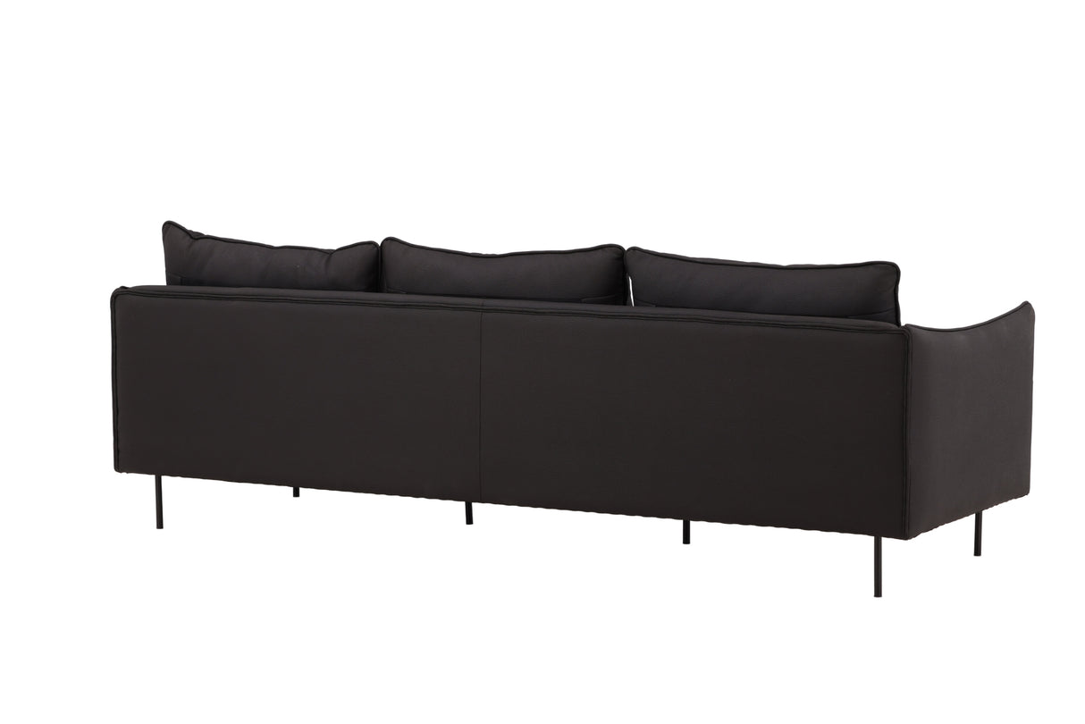 Brunskär Sofa - Mattschwarz / Schwarze Mikrofaser - ZEN ZONE Furniture