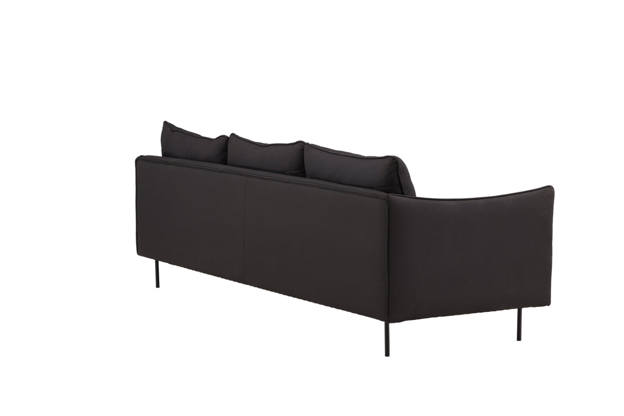 Brunskär Sofa - Mattschwarz / Schwarze Mikrofaser - ZEN ZONE Furniture