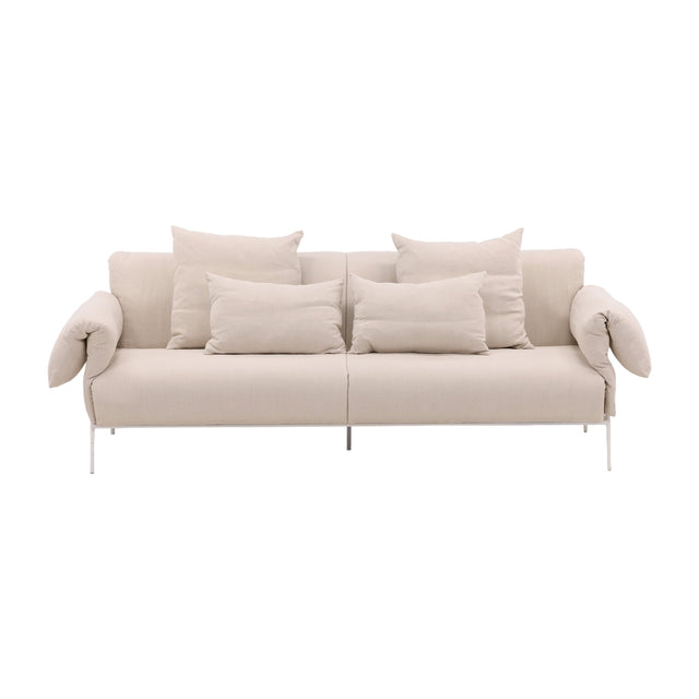 Öckerö 3-Sitzer Sofa - Weiß / Beige Leinen - ZEN ZONE Furniture