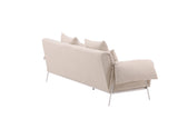 Öckerö 3-Sitzer Sofa - Weiß / Beige Leinen - ZEN ZONE Furniture