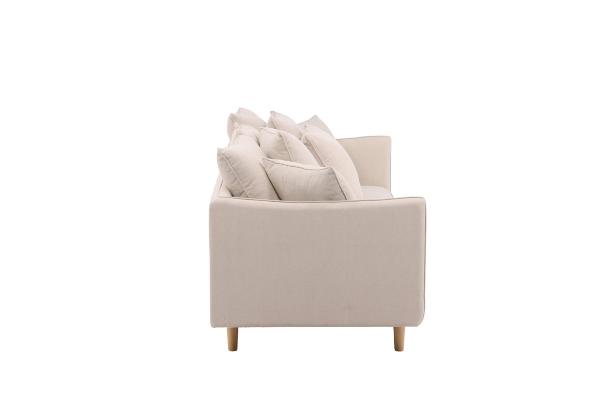 Segelskären 3-Sitzer Sofa - Whitewash / Beige Leinen - ZEN ZONE Furniture