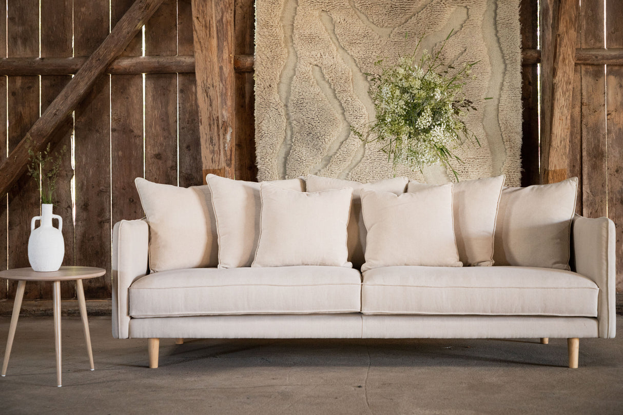 Segelskären 3-Sitzer Sofa - Whitewash / Beige Leinen - ZEN ZONE Furniture