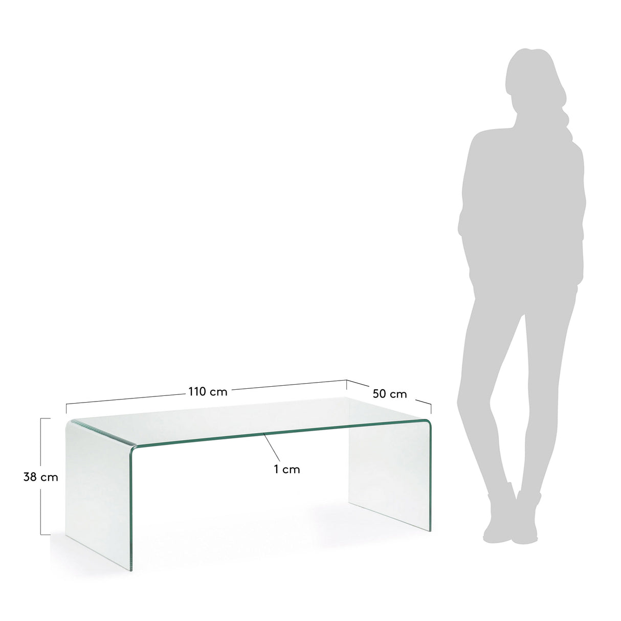 Burano Couchtisch aus Glas 110 x 50 cm - ZEN ZONE