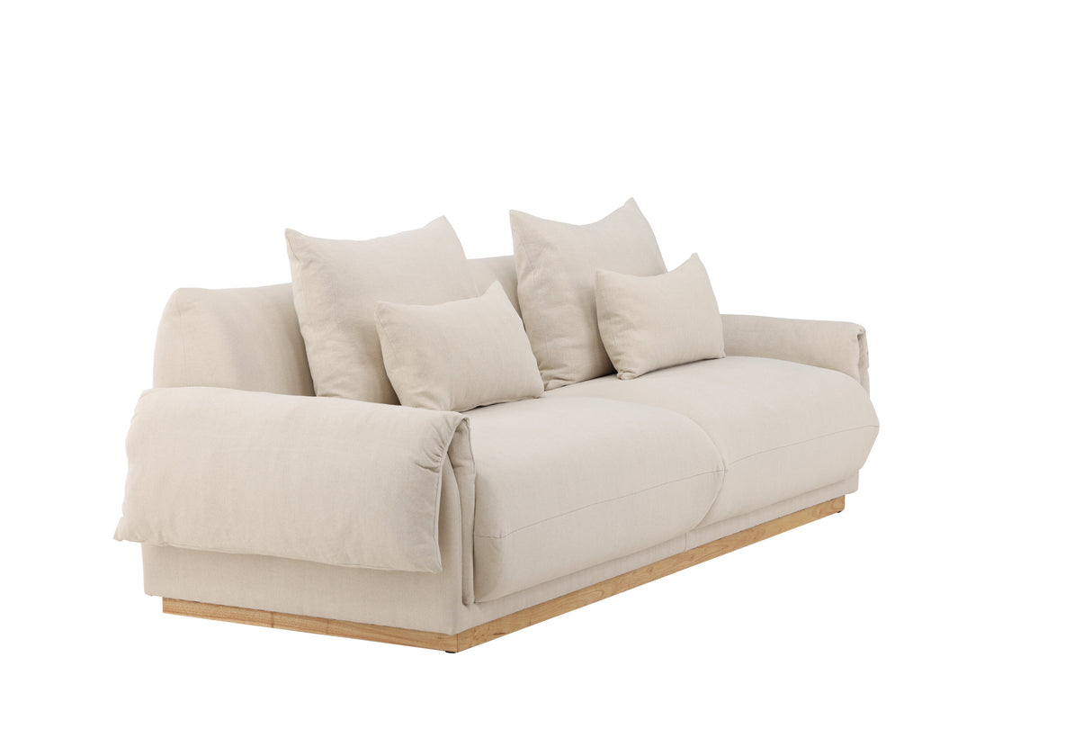 Mollösund 3-Sitzer Sofa - Beige Leinen - ZEN ZONE Furniture