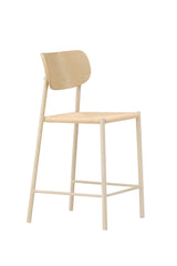 Polly Bar Stool with Backrest - Whitewash / Nature Rope