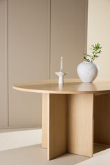 Strada dining table - whitewashed / oak veneered 120 x 120 x 74 cm