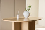 Strada dining table - whitewashed / oak veneered 120 x 120 x 74 cm