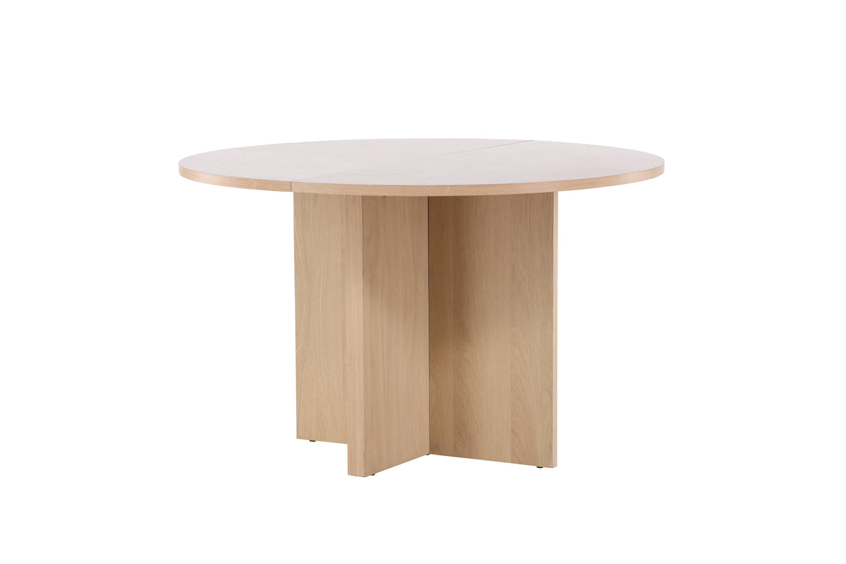 Strada dining table - whitewashed / oak veneered 120 x 120 x 74 cm